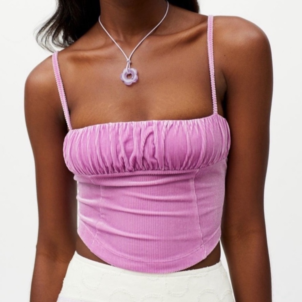 Urban Outfitters Velvet Ruched Women's Crop Top